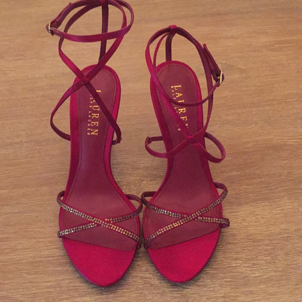 Ralph Lauren Satin Rhinestone Sandal